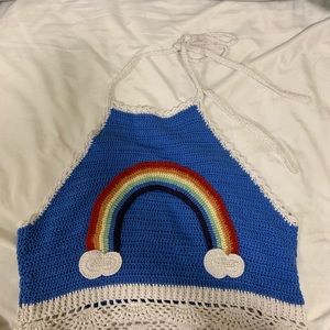 Crotchet crop top halter